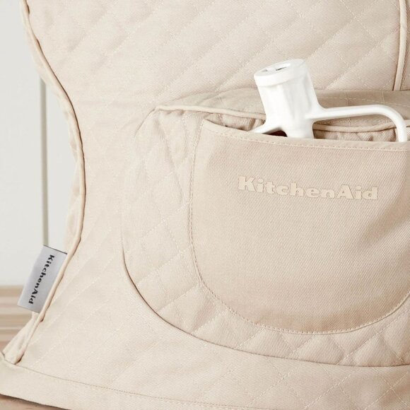 NWOT, KITCHENAID Fitted Tilt-Head Stand Mixer Cover Quilted, Milkshake / Beige - Picture 2 of 13